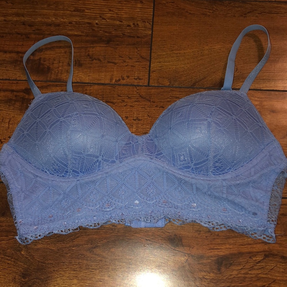 Baby blue lace 34A push-up bra
